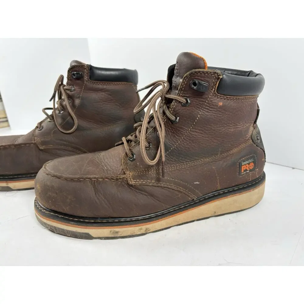 Timberland PRO A8401 Alloy Toe Moc Toe Work Boots Brown Mens 13M EH ASTM
